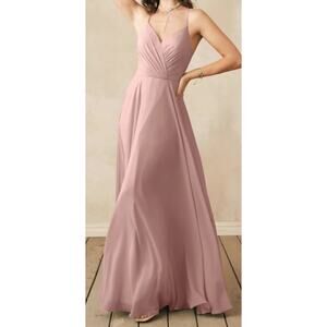 AW BRIDAL 6 S Dusty Rose pink chiffon Melody party maxi dress NEW B136